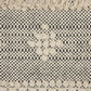 14" X 36" Black And Cream Lumbar Geometric Cotton Throw Pillow Cover with Fringe And Texture