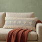 14" X 36" Black And Cream Lumbar Geometric Cotton Throw Pillow Cover with Fringe And Texture
