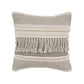 20" Ivory And Gray Striped Cotton Throw Pillow Cover