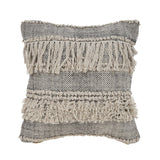 20" Beige And Black Striped Cotton Throw Pillow Cover