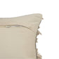 20" Beige And Black Striped Cotton Throw Pillow Cover with Fringe And Texture