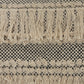 20" Beige And Black Striped Cotton Throw Pillow Cover with Fringe And Texture