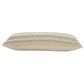 14" X 36" Cream And Gray Lumbar Striped Cotton Throw Pillow Cover with Fringe And Texture
