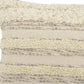 14" X 36" Cream And Gray Lumbar Striped Cotton Throw Pillow Cover