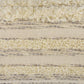14" X 36" Cream And Gray Lumbar Striped Cotton Throw Pillow Cover with Fringe And Texture