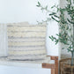 20" Cream And Gray Striped Cotton Throw Pillow Cover