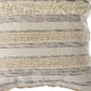 20" Cream And Gray Striped Cotton Throw Pillow Cover
