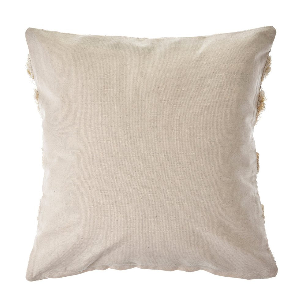 20" Cream And Gray Striped Cotton Throw Pillow Cover