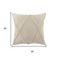 26" Beige And Cream Floor Diamond Cotton Throw Pillow Cover