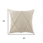 26" Beige Floor Diamond Cotton Throw Pillow Cover with Tufts And Texture