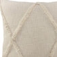 26" Beige And Cream Floor Diamond Cotton Throw Pillow Cover