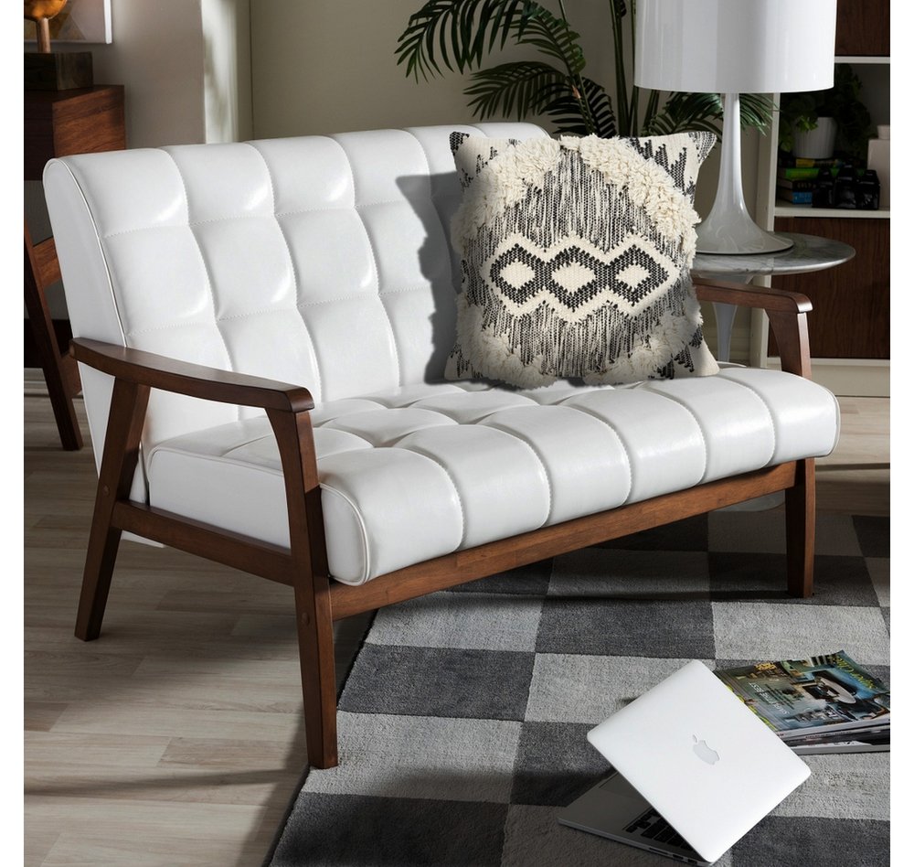 20" Black And White Geometric Wool Blend Throw Pillow Cover