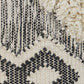 20" Black And White Geometric Wool Blend Throw Pillow Cover with Tufts And Texture