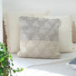 18" Gray And Beige Geometric Cotton Throw Pillow Cover