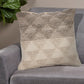 18" Gray And Beige Geometric Cotton Throw Pillow Cover
