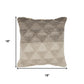 18" Gray And Beige Geometric Cotton Throw Pillow Cover