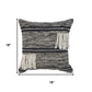 18" Black And White Striped Cotton Throw Pillow Cover with Fringe And Texture
