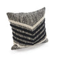 18" Black And Ivory Chevron Cotton Throw Pillow Cover with Tufts