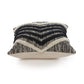 18" Black And Ivory Chevron Cotton Throw Pillow Cover with Tufts