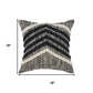 18" Black And Ivory Chevron Cotton Throw Pillow Cover