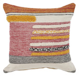 18" Orange And Yellow Striped Cotton Throw Pillow Cover