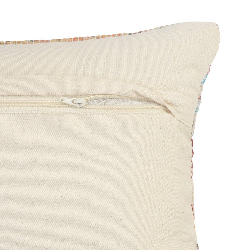 14" X 36" Cream Brown And White Lumbar Diamond Cotton Throw Pillow Cover