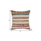 18" Cream Blue White And Yellow Striped Cotton Throw Pillow Cover with Tufts