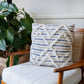 18" Blue And Tan Beach Diamond Cotton Throw Pillow Cover