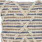 18" Blue And Tan Beach Diamond Cotton Throw Pillow Cover with Tufts