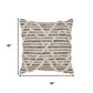 18" Blue And Tan Beach Diamond Cotton Throw Pillow Cover