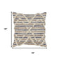 18" Blue And Tan Beach Diamond Cotton Throw Pillow Cover with Tufts