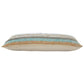 14" X 36" Blue And Tan Lumbar Beach Striped Cotton Throw Pillow Cover