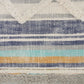14" X 36" Blue And Tan Lumbar Beach Striped Cotton Throw Pillow Cover with Tufts And Texture