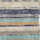 18" Blue And Tan Beach Striped Cotton Throw Pillow Cover