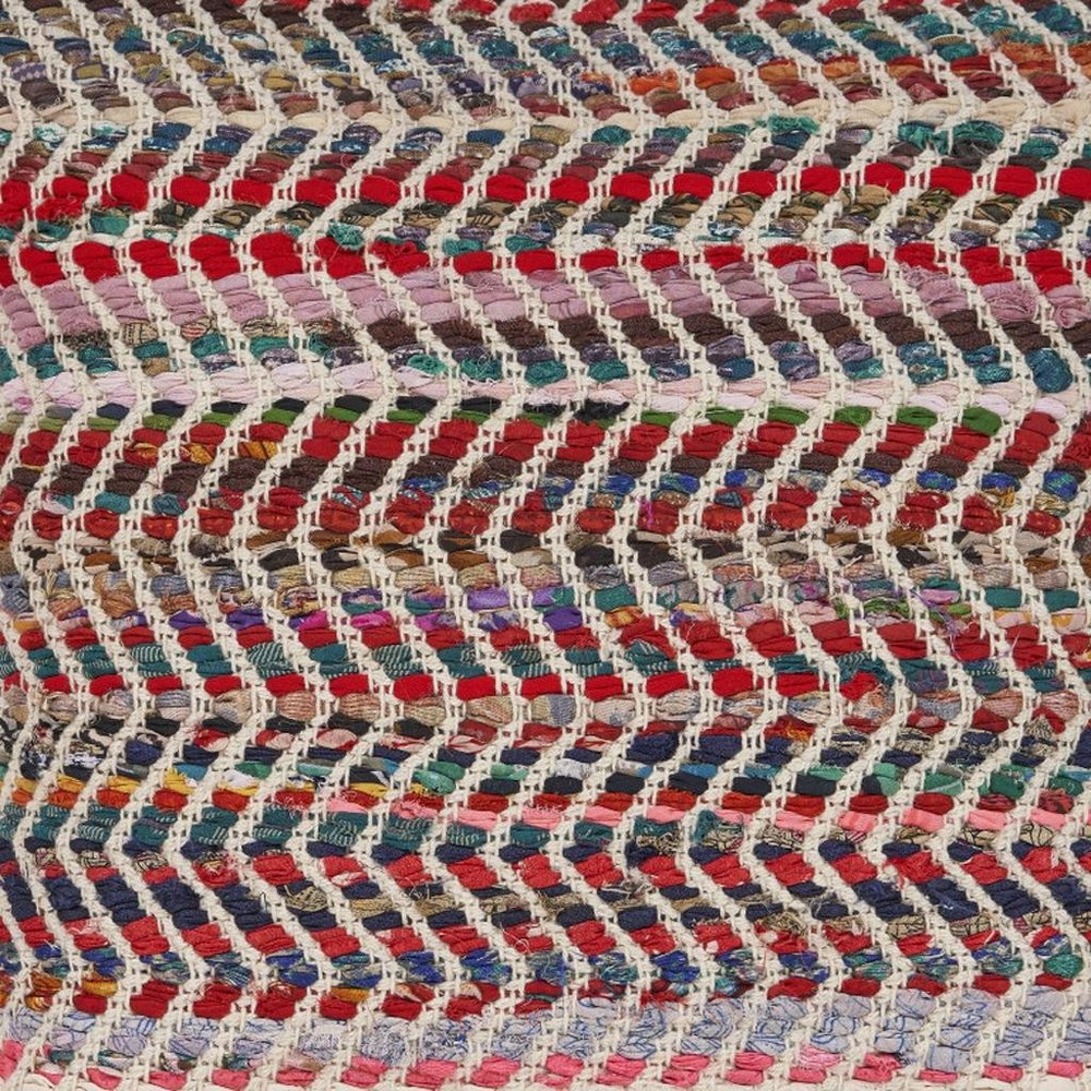 18" Pink White And Red Geometric Polyester Blend Throw Pillow Cover