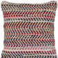 18" Pink White And Red Geometric Polyester Blend Throw Pillow Cover