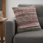18" Pink White And Red Geometric Polyester Blend Throw Pillow Cover