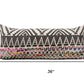 14" X 36" Charcoal Off White And Pink Lumbar Chevron Cotton Blend Throw Pillow Cover
