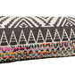 14" X 36" Charcoal Off White And Pink Lumbar Chevron Cotton Blend Throw Pillow Cover