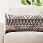 14" X 36" Gray Brown And White Lumbar Chevron Cotton Blend Throw Pillow Cover