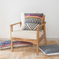 18" Charcoal Off White And Red Chevron Cotton Blend Throw Pillow Cover