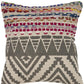 18" Charcoal Off White And Red Chevron Cotton Blend Throw Pillow Cover