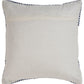 18" White And Blue Diamond Cotton Blend Throw Pillow Cover