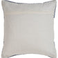 18" White And Blue Diamond Cotton Blend Throw Pillow Cover