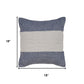 18" White And Blue Diamond Cotton Blend Throw Pillow Cover