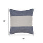 18" White And Blue Diamond Cotton Blend Throw Pillow Cover