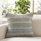 18" Green And Blue Beach Striped Cotton Blend Throw Pillow Cover