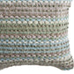 18" Green And Blue Beach Striped Cotton Blend Throw Pillow Cover