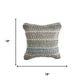 18" Green And Blue Beach Striped Cotton Blend Throw Pillow Cover