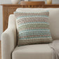 18" Green And Blue Beach Striped Cotton Blend Throw Pillow Cover